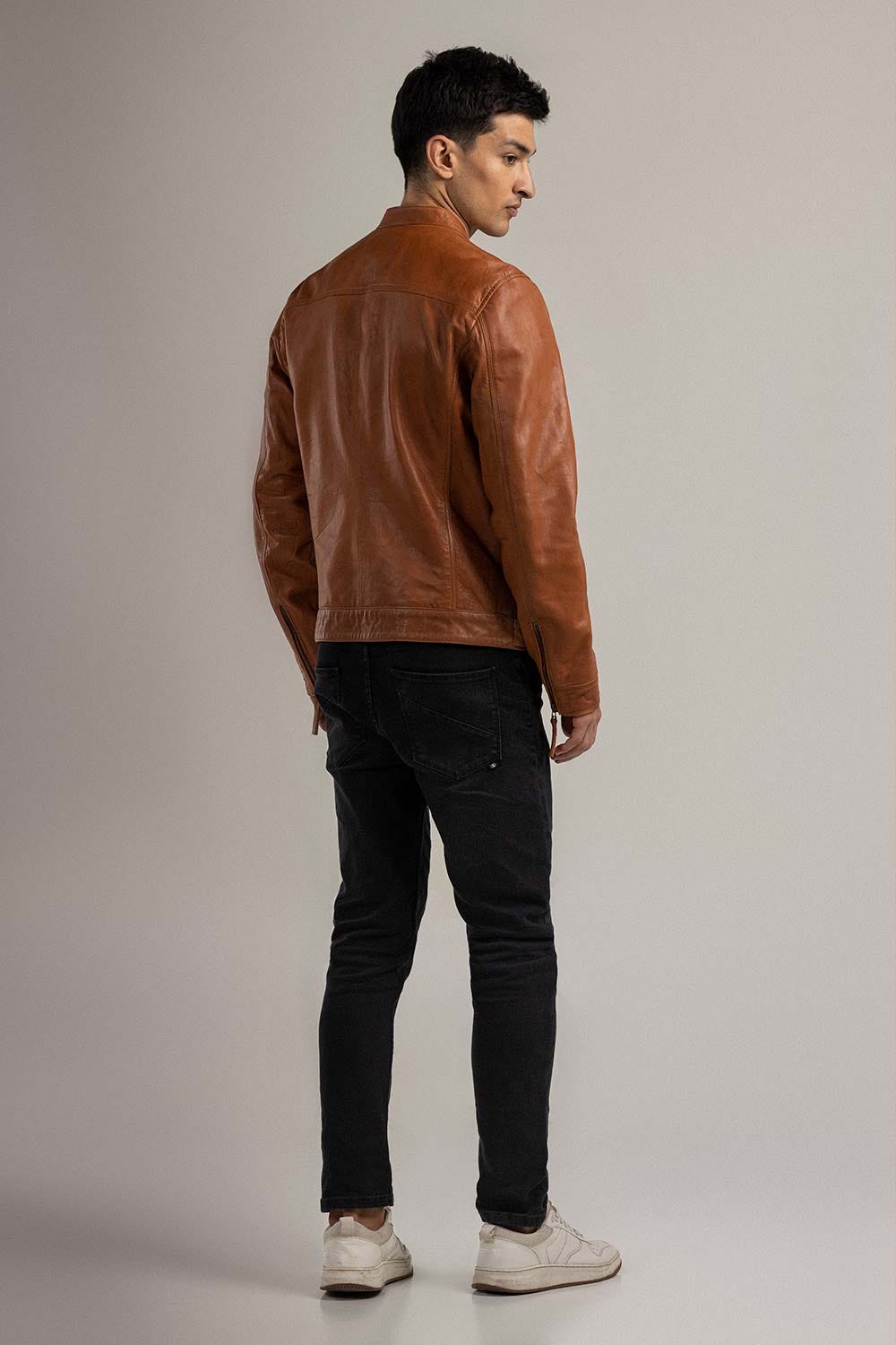 Tan Fashion Jacket JKT-LETH-D44-02