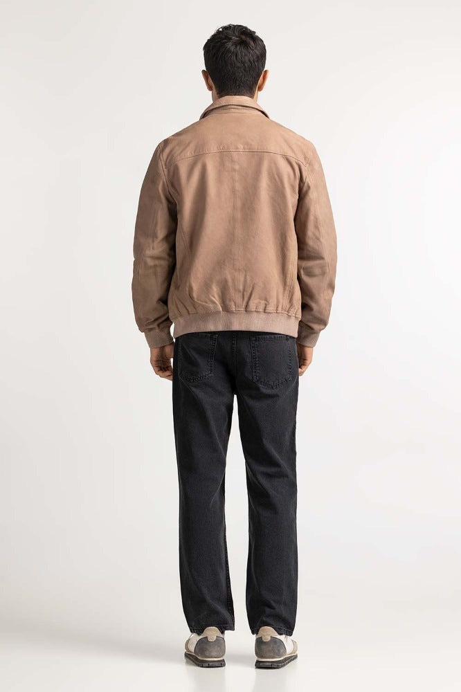 Taupe Leather Jacket MN-JKT-WS23-065A