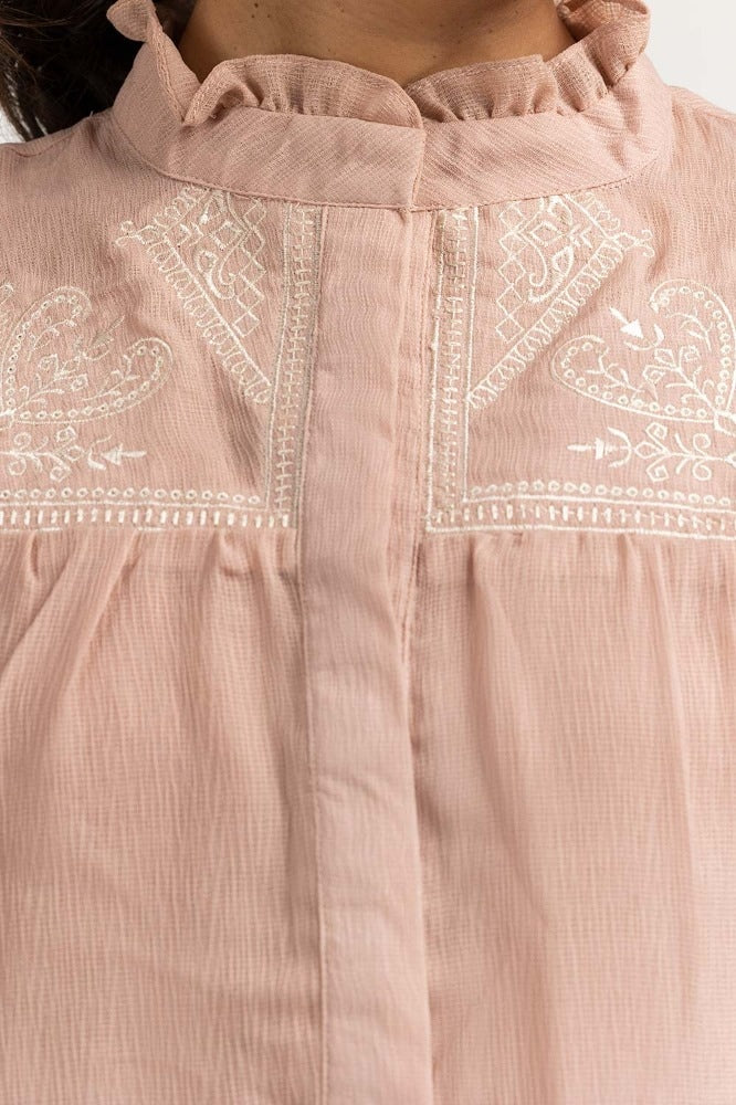 Tea Pink Basic Blouse 231-217-059
