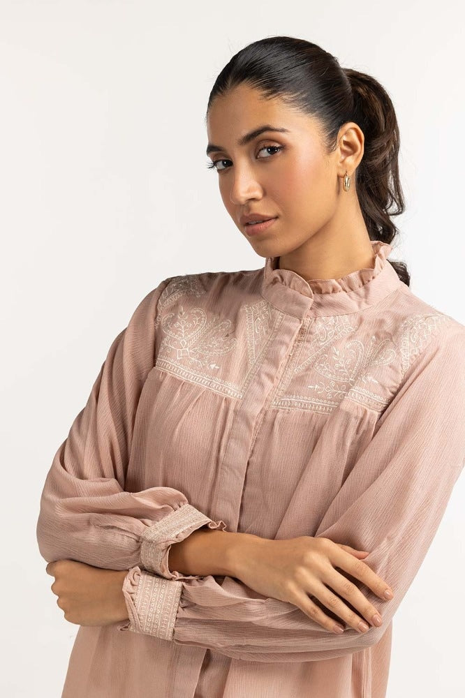 Tea Pink Basic Blouse 231-217-059