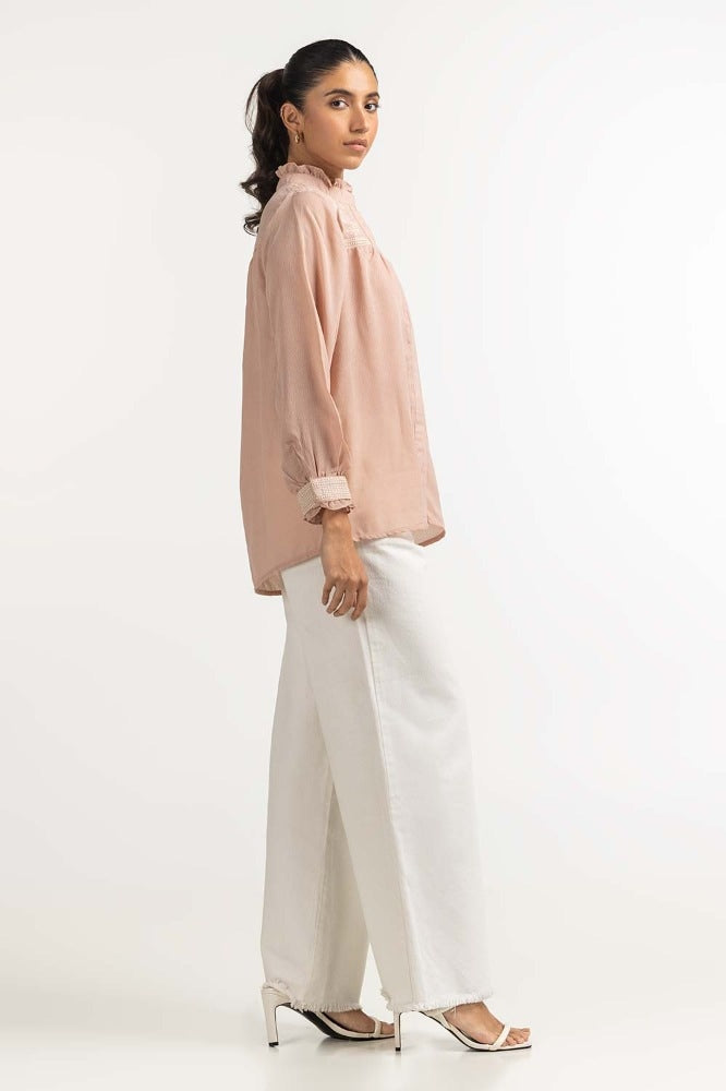 Tea Pink Basic Blouse 231-217-059