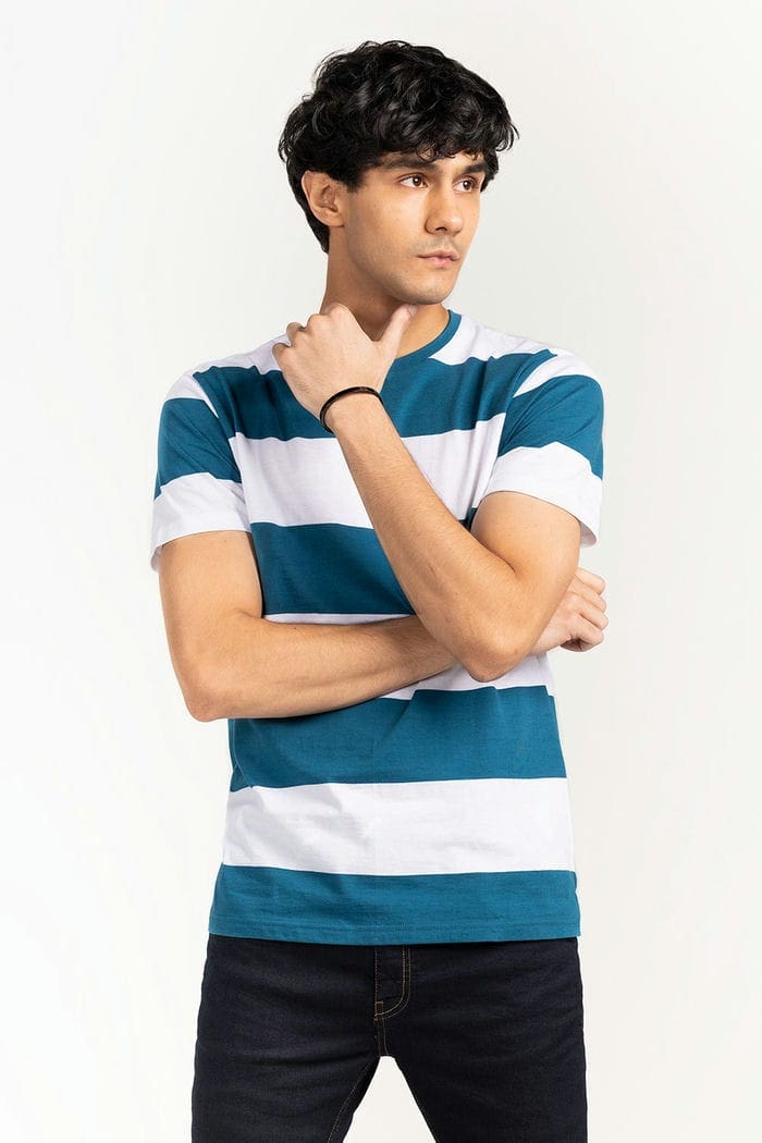 Teal-White T-Shirt YD-URB-TEE-D17-03