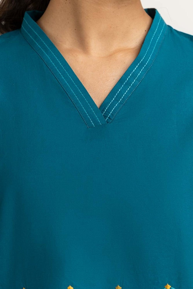 Teal Basic Blouse 231-217-008
