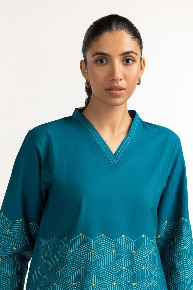 Teal Basic Blouse 231-217-008