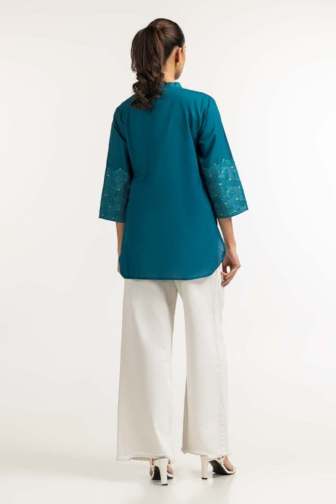Teal Basic Blouse 231-217-008