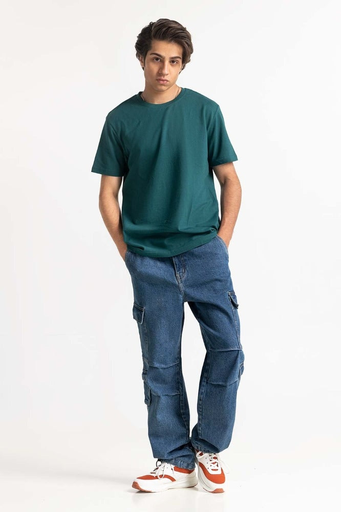 Teal Basic Pique Tee MN-TS-BS-WS23-519