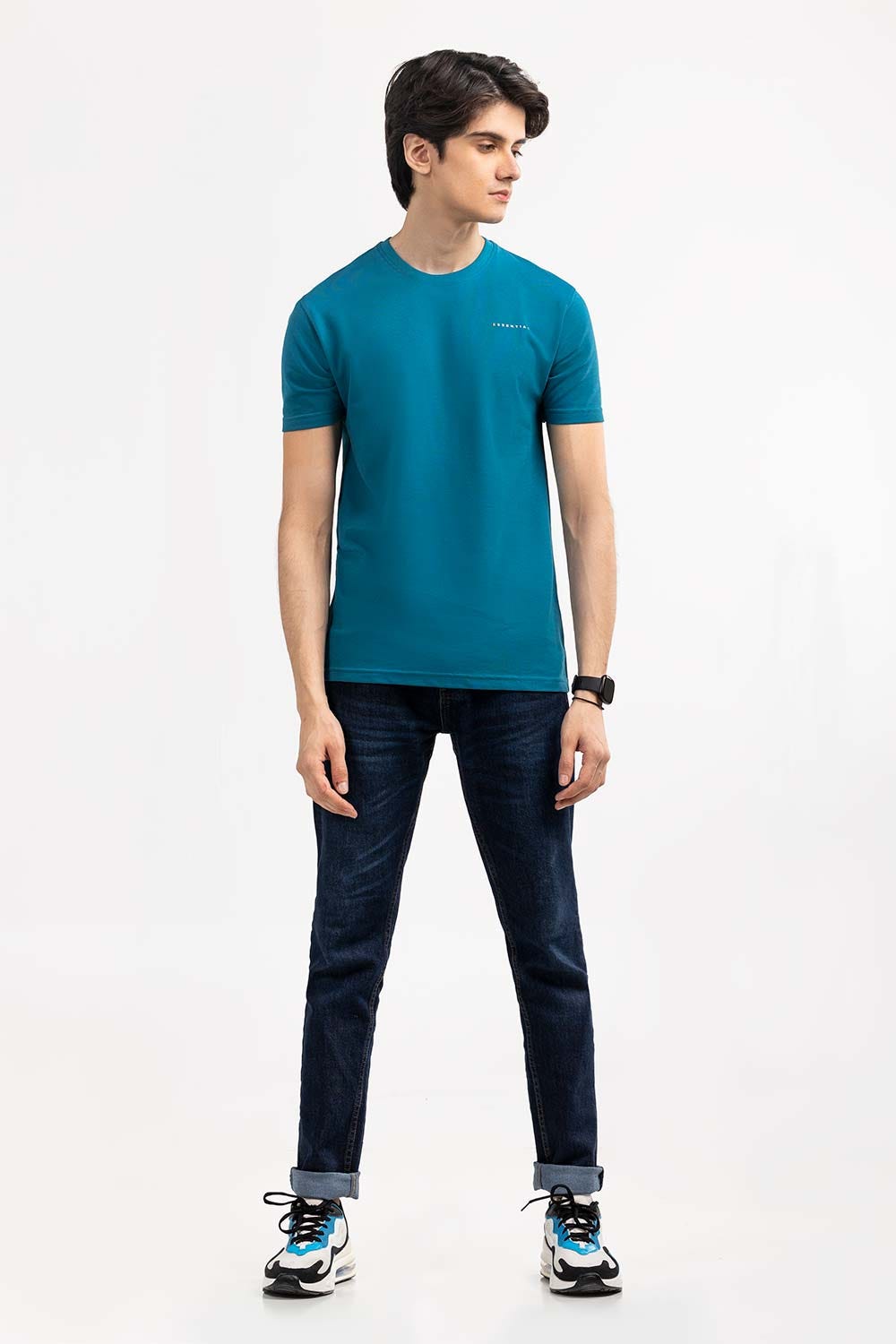 Teal  Basic T-Shirt PK-CN-SIG-D17