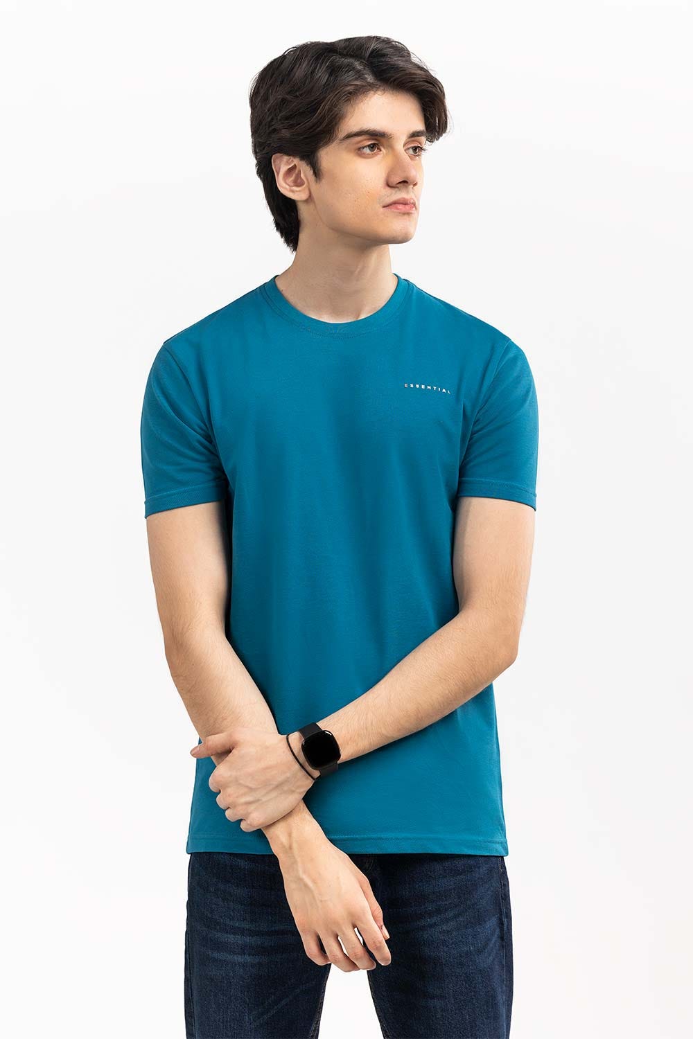 Teal  Basic T-Shirt PK-CN-SIG-D17