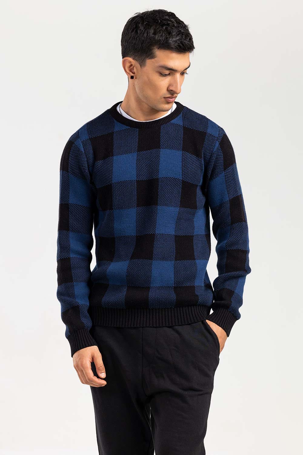 Teal Black Fashion Sweater FS-SWT-FD-379-01