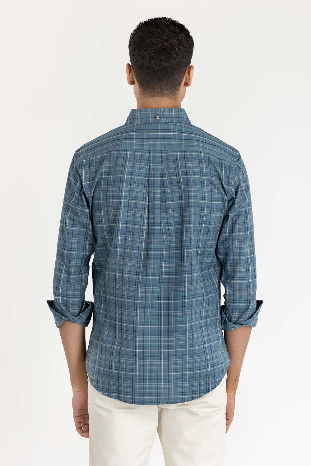 Teal Checkered Casual Shirt CS-YD22-026