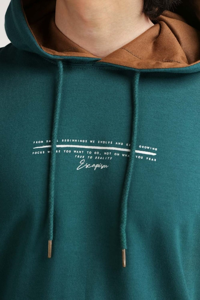 Teal Fashion Pullover Hoodie MN-POH-WS23-006