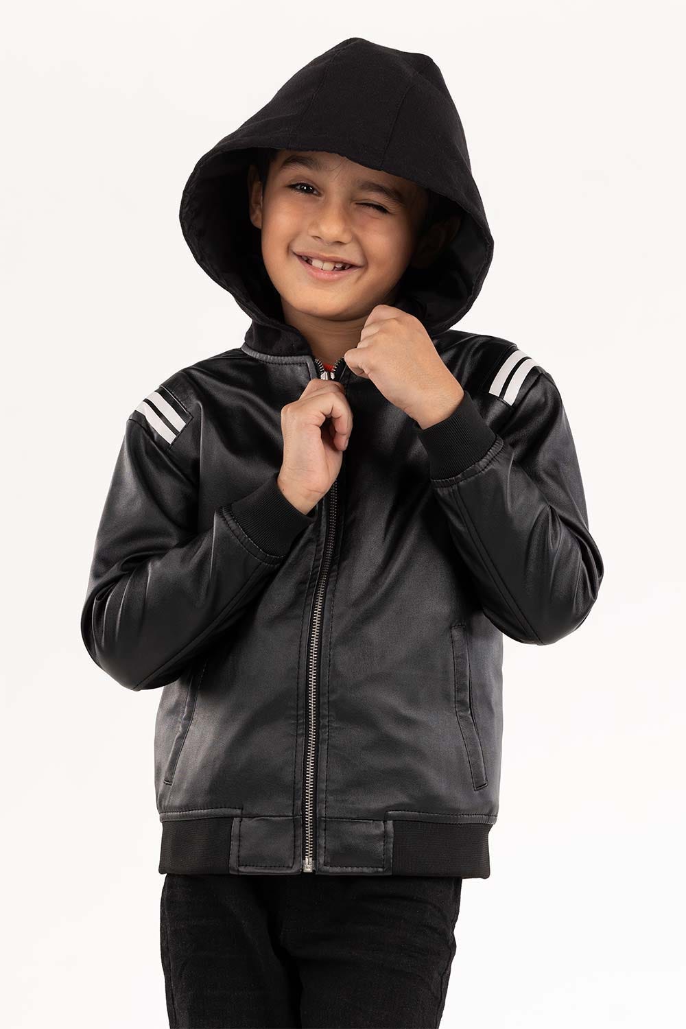 Toddler Boy Black Jacket 224-310-020