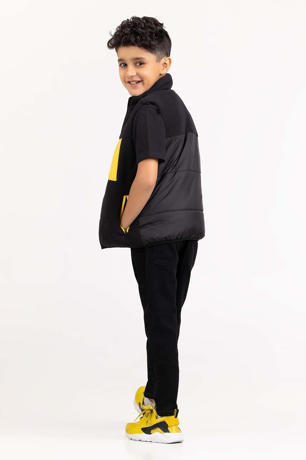 Toddler Boy Black Woven Jacket 224-310-041