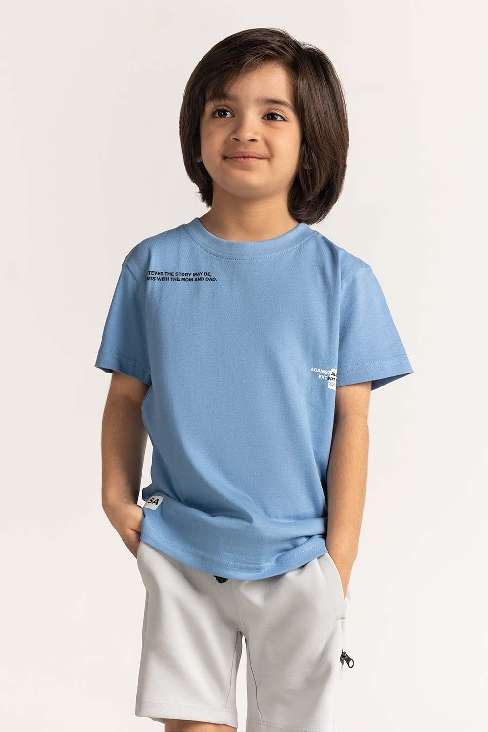 Toddler Boy Blue Printed Tee TB-TS-SS24-015