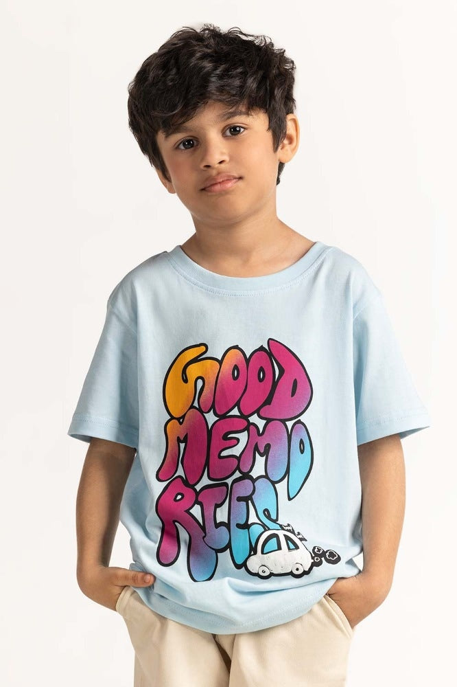 Toddler Boy Blue Printed Tee TB-TS-SS24-020