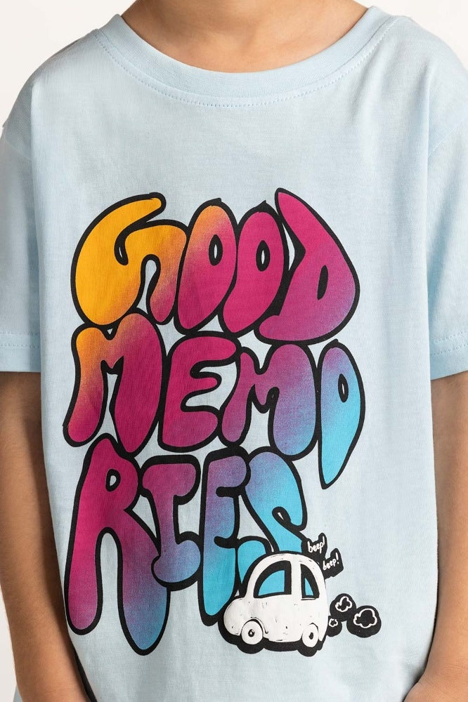 Toddler Boy Blue Printed Tee TB-TS-SS24-020