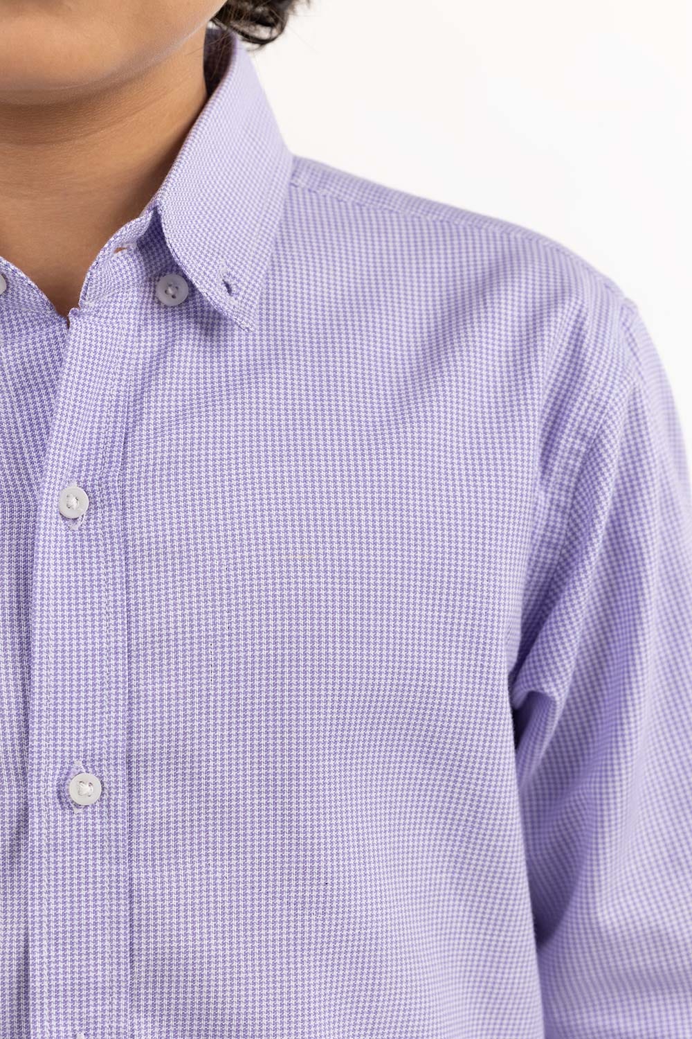 Toddler Boy White And Purple Checkered Casual Shirt 224-317-019