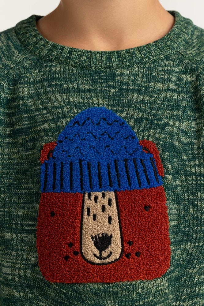 Toddler Boy Green Basic Sweater TB-SWT-WS23-037