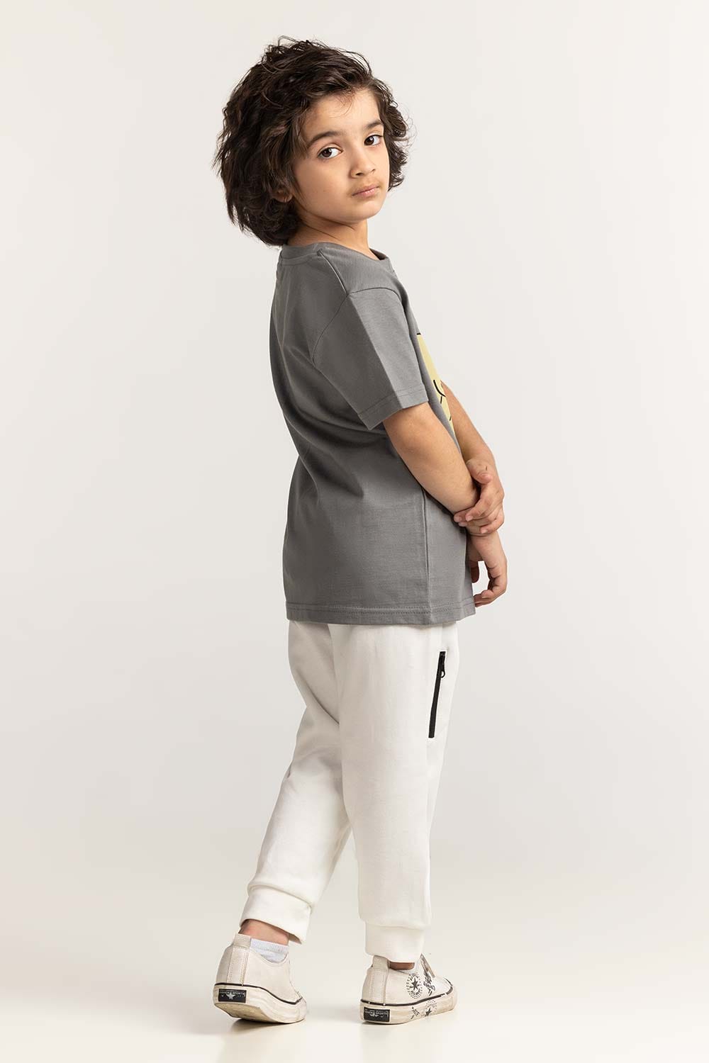 Toddler Boy Grey Printed Tee TB-TS-SS24-002