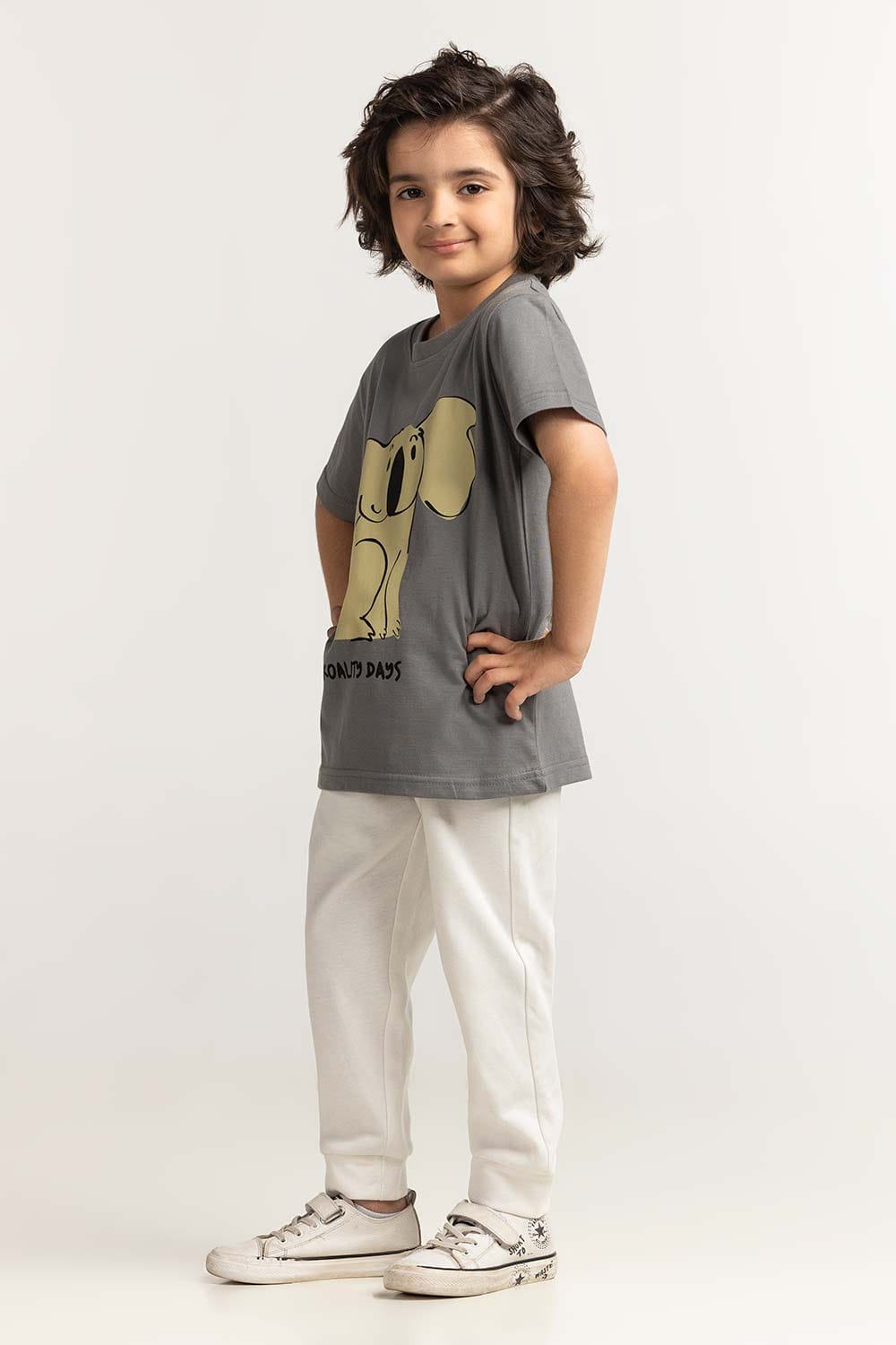 Toddler Boy Grey Printed Tee TB-TS-SS24-002