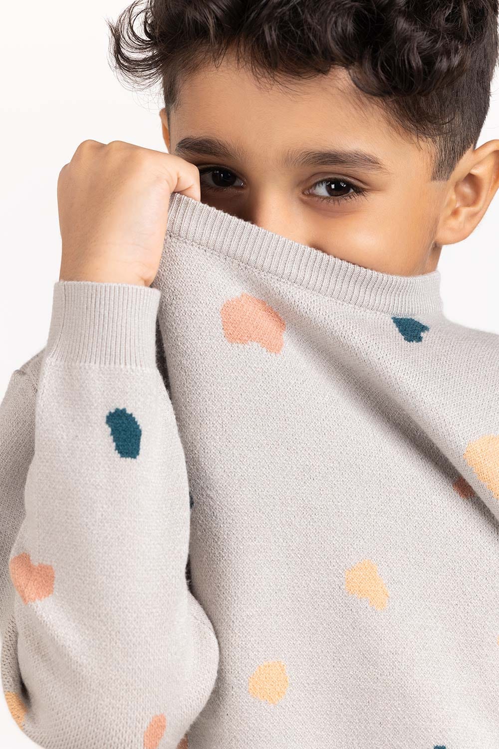 Toddler Boy Light Grey Knit Sweater 224-511-022