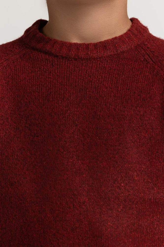 Toddler Boy Maroon Basic Sweater TB-SWT-WS23-019
