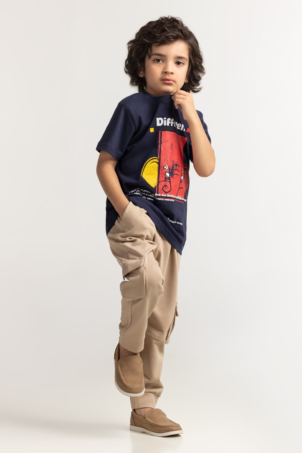 Toddler Boy Navy Blue Printed Tee TB-TS-SS24-019