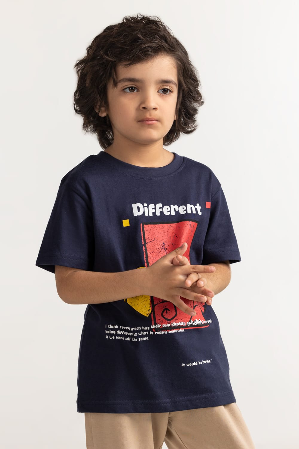 Toddler Boy Navy Blue Printed Tee TB-TS-SS24-019