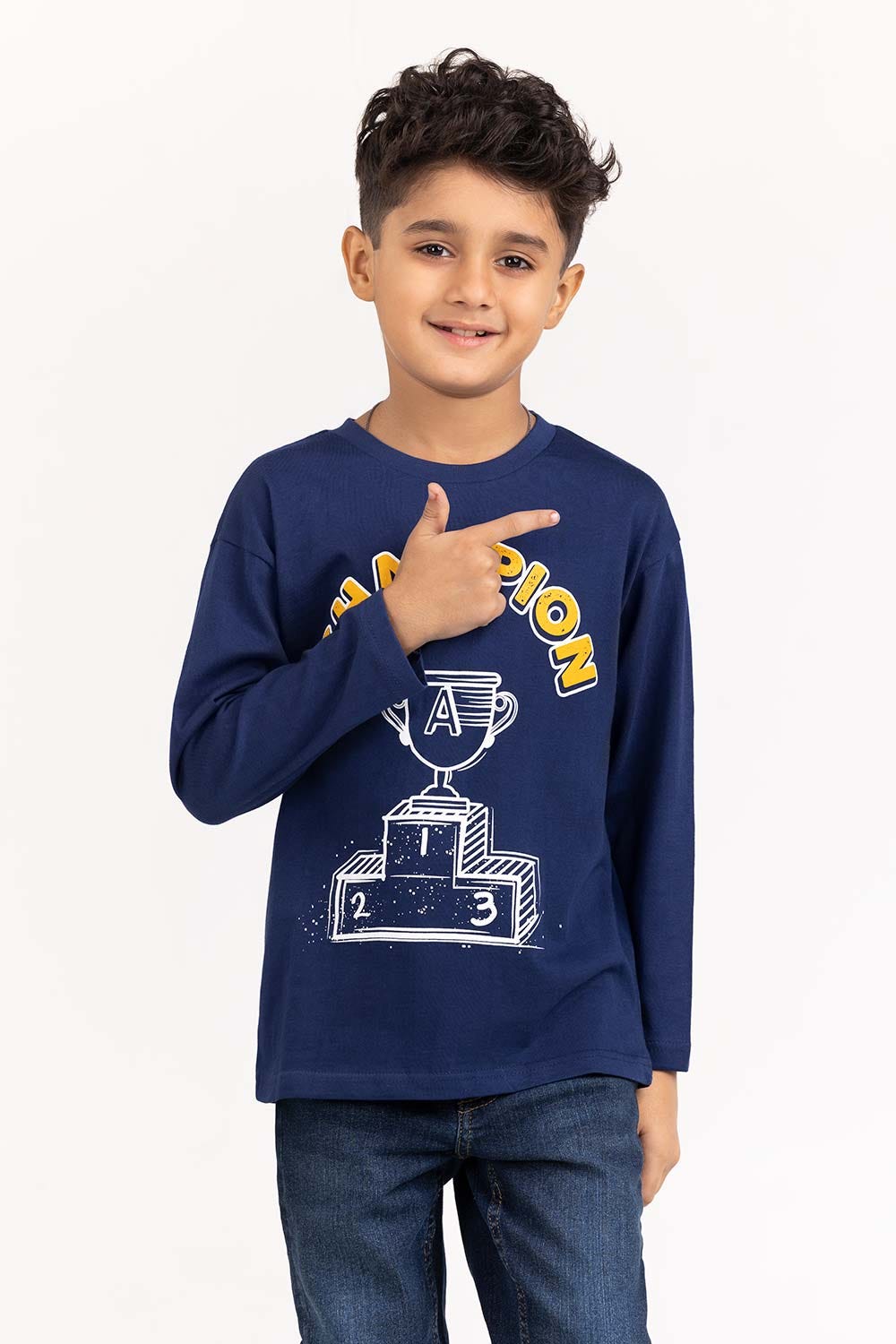 Toddler Boy Navy Knit T-Shirt 224-513-025