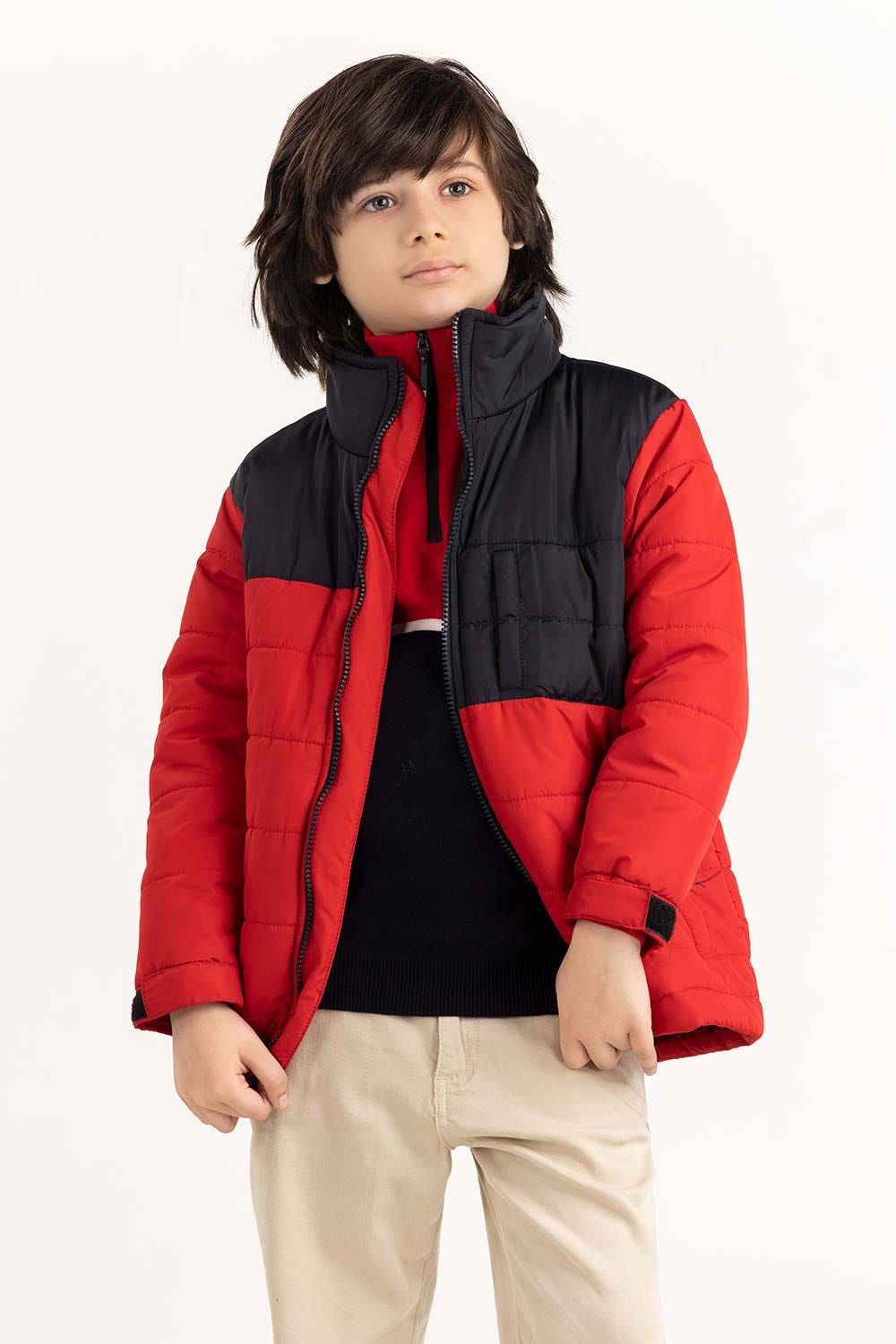Toddler Boy Red And Black Jacket 224-310-030