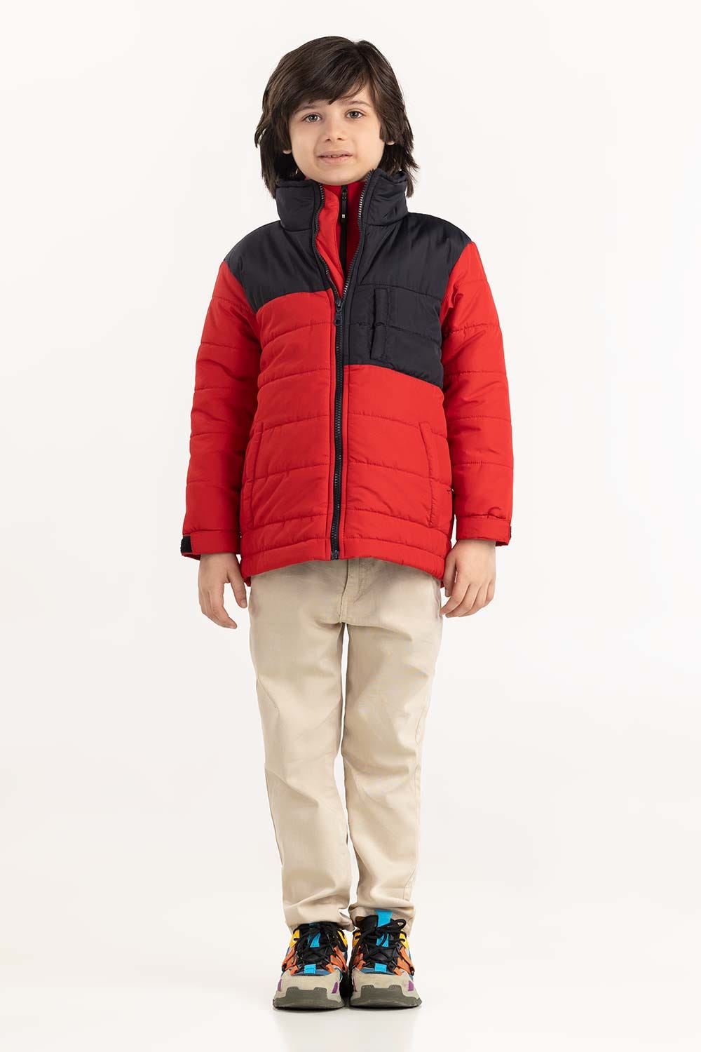 Toddler Boy Red And Black Jacket 224-310-030