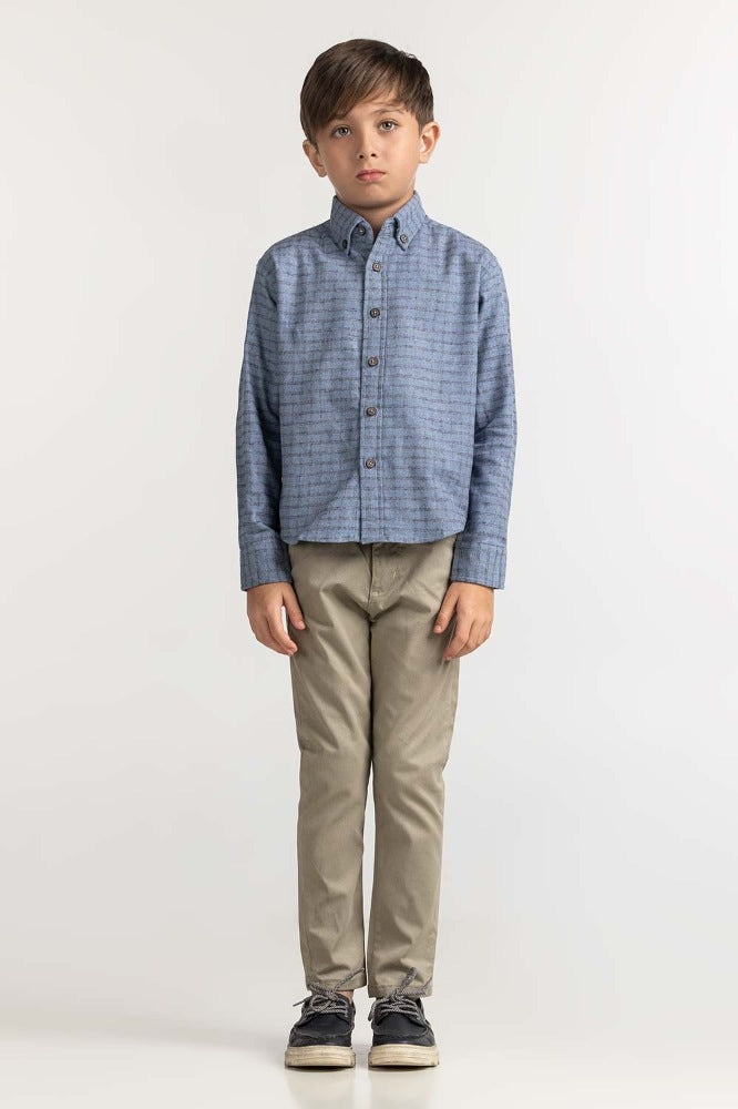 Toddler Boy Sky CheckeredCasual Shirt 224-317-010