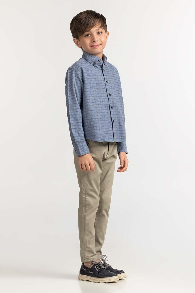 Toddler Boy Sky CheckeredCasual Shirt 224-317-010