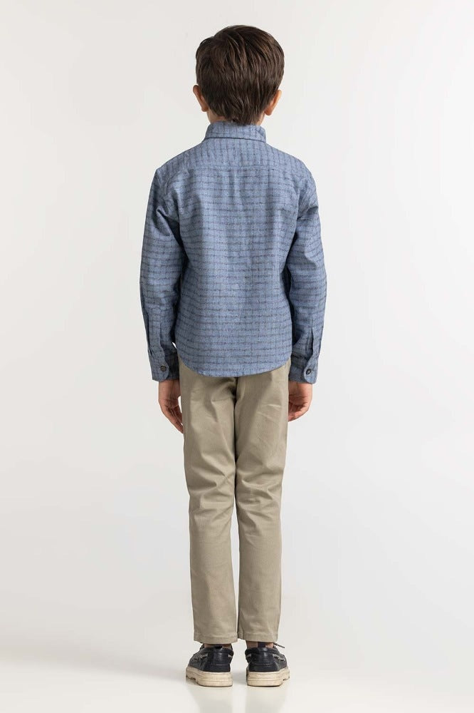 Toddler Boy Sky CheckeredCasual Shirt 224-317-010