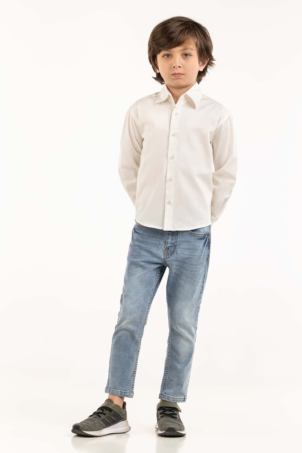 Toddler Boy White Casual Shirt 231-517-014