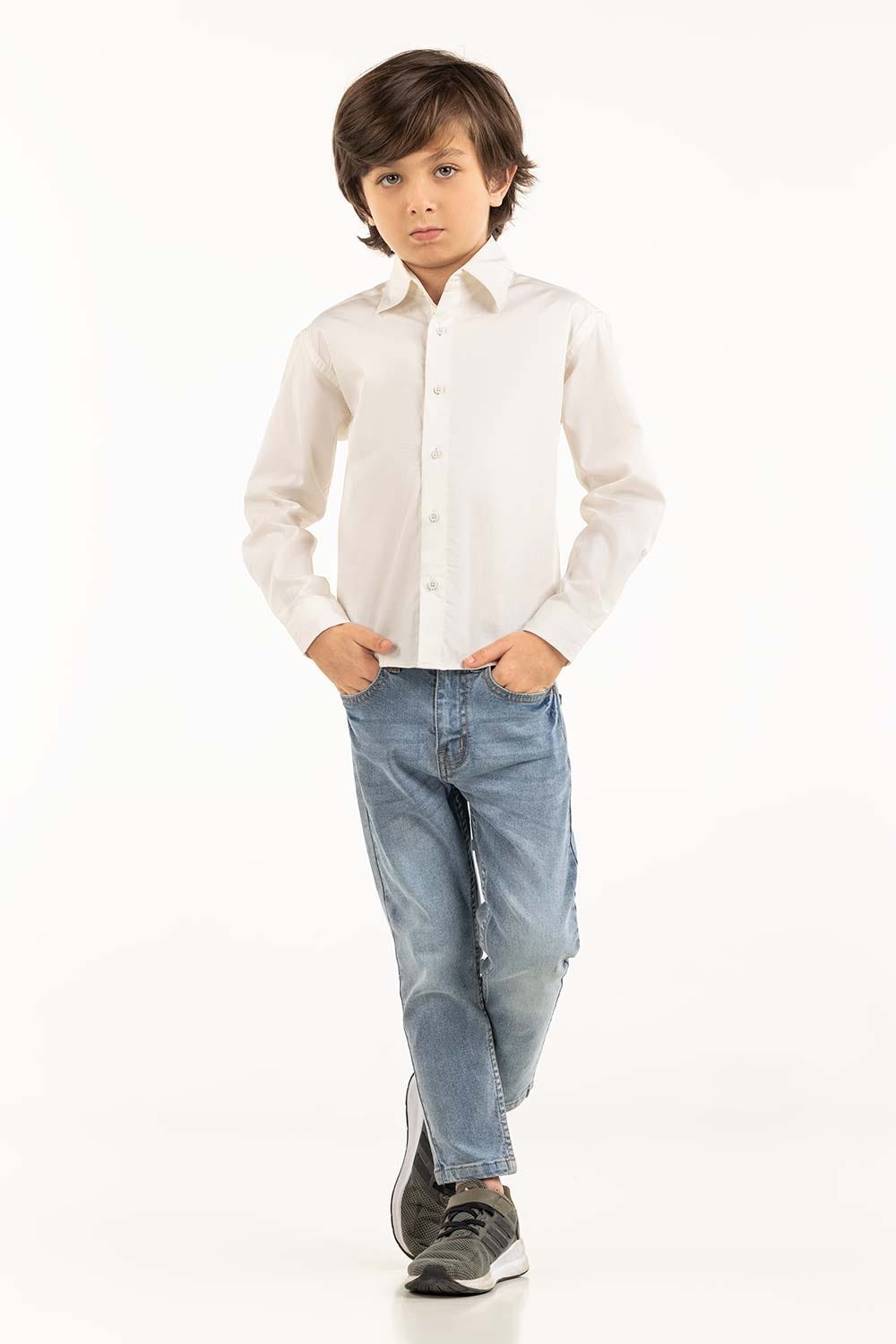 Toddler Boy White Casual Shirt 231-517-014