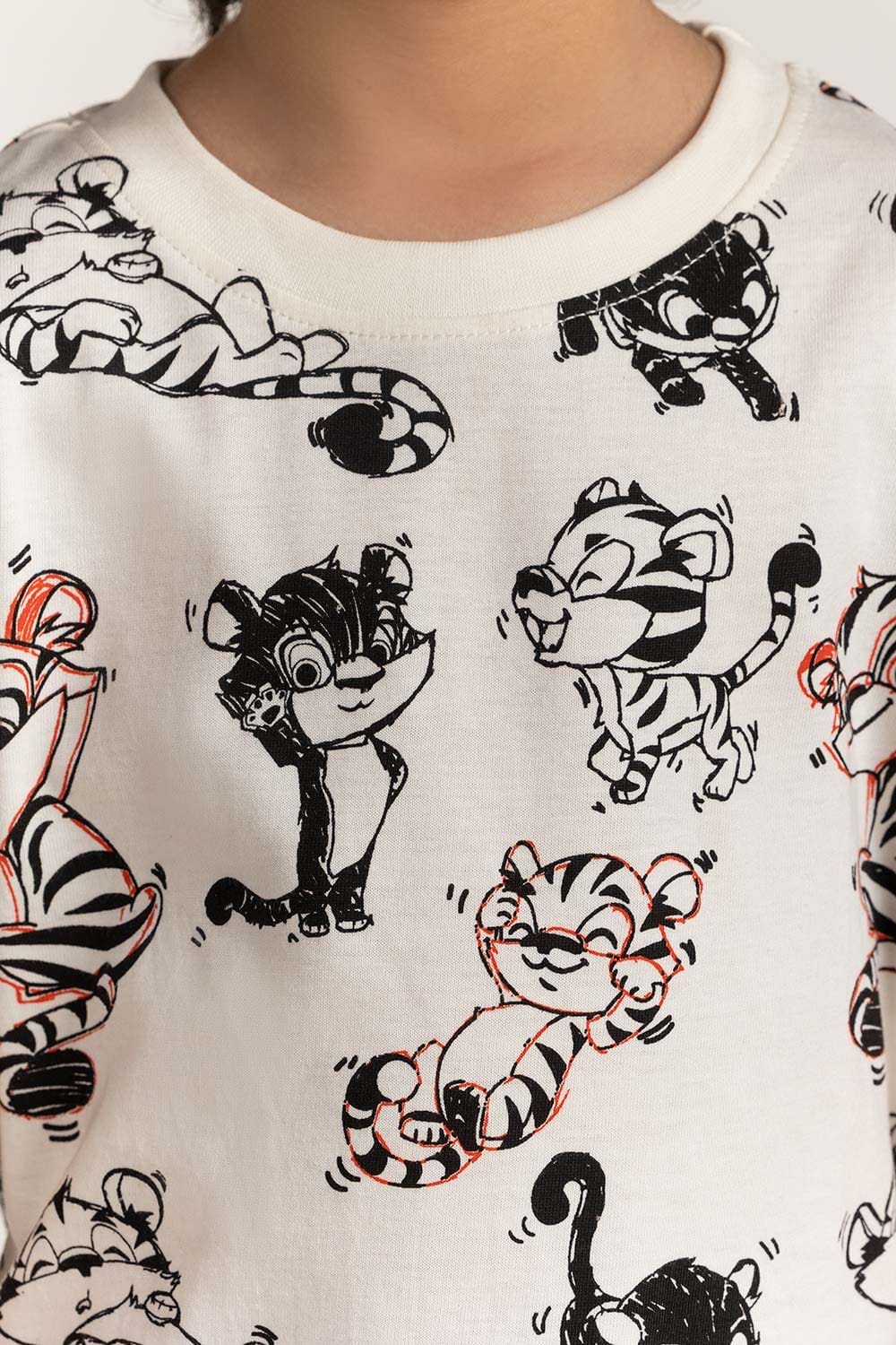 Toddler Boy White Printed Tee TB-TS-SS24-008