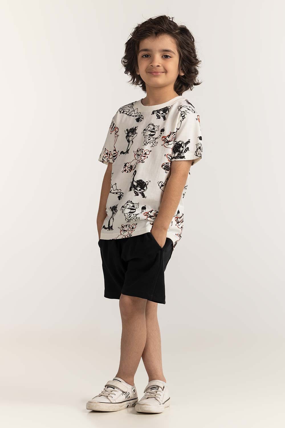Toddler Boy White Printed Tee TB-TS-SS24-008