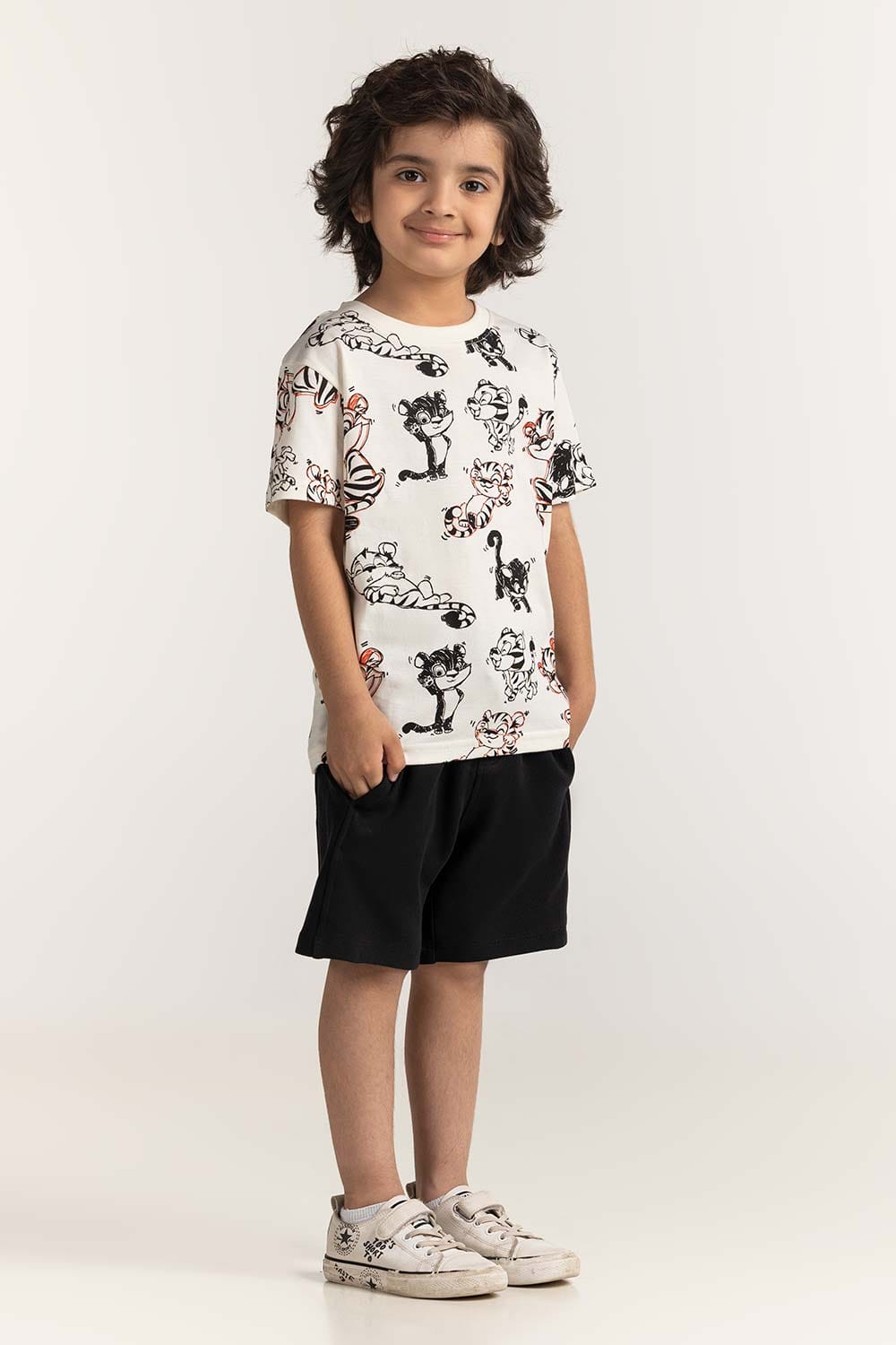 Toddler Boy White Printed Tee TB-TS-SS24-008