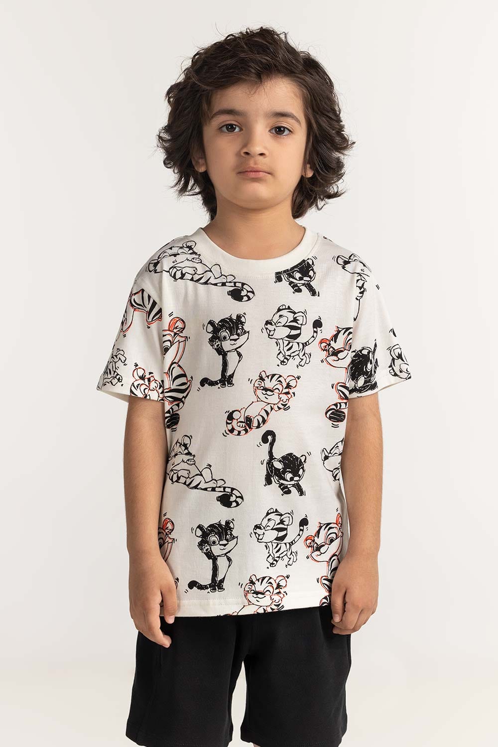 Toddler Boy White Printed Tee TB-TS-SS24-008