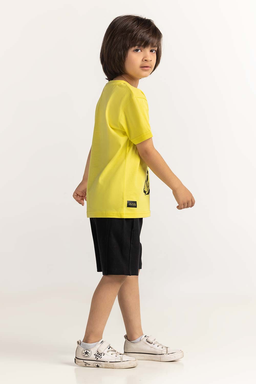 Toddler Boy Yellow Printed Tee TB-TS-SS24-014