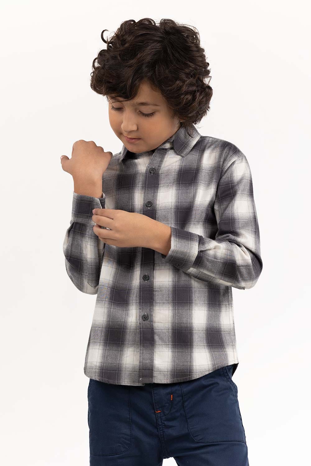 Toddler Boy Black And White Casual Shirt 224-317-005