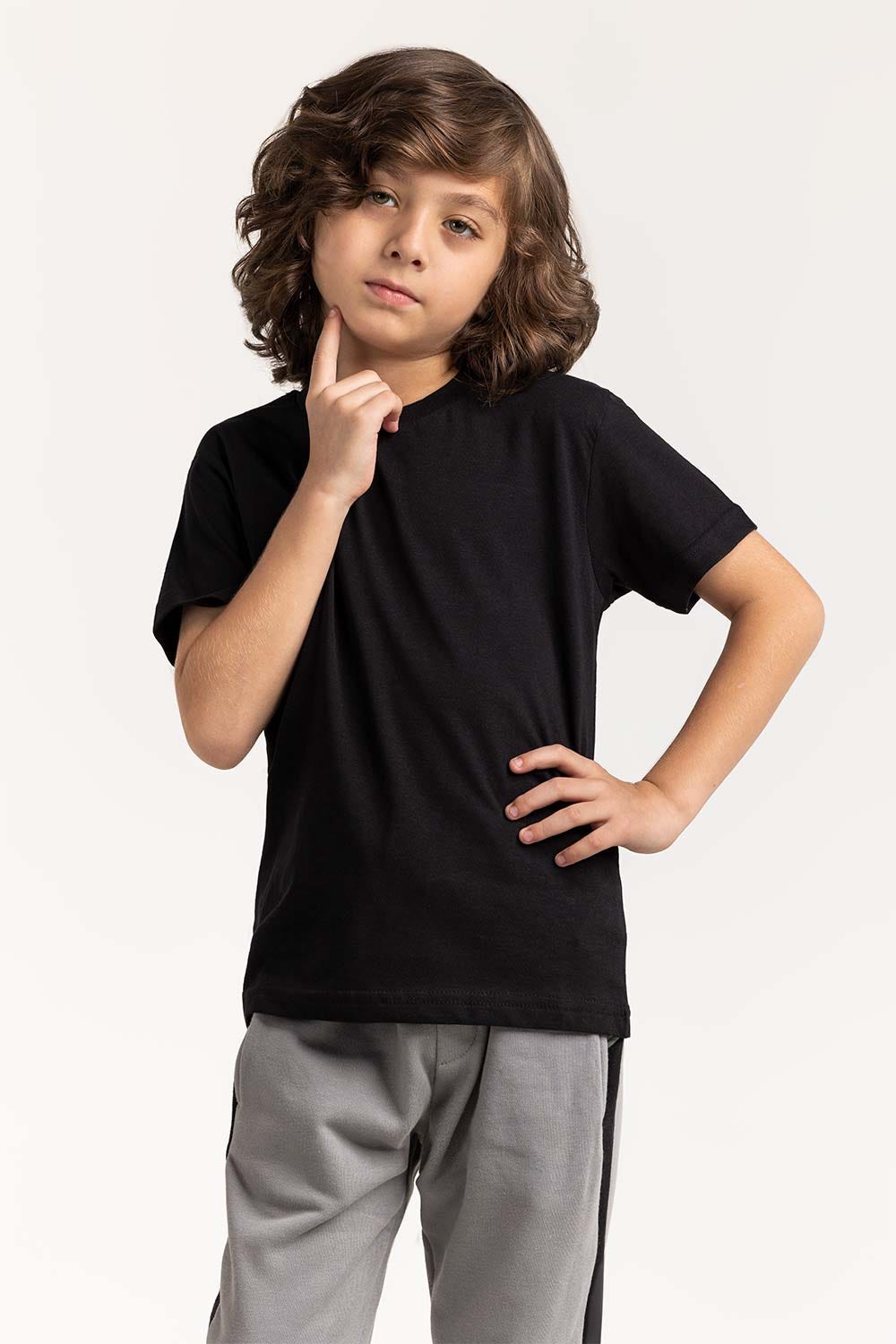 Toddler Boy Black T-Shirt 231-513-001 A