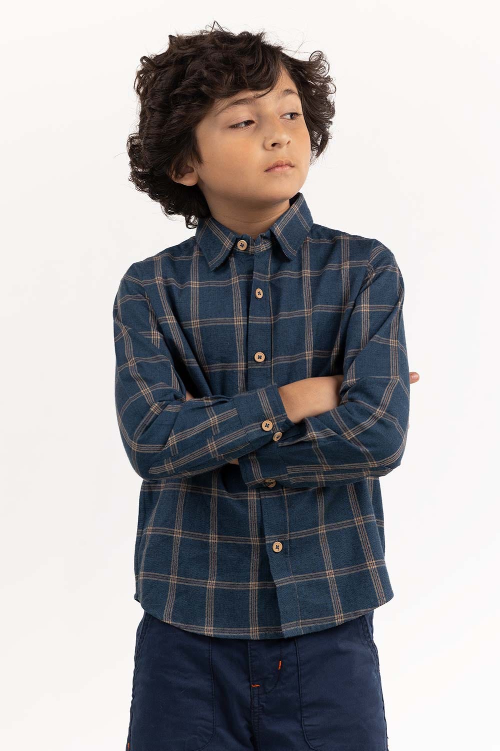Toddler Boy Blue Casual Shirt 224-317-004