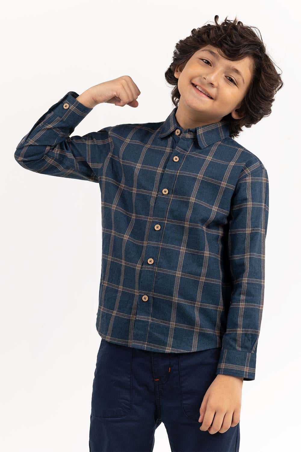 Toddler Boy Blue Casual Shirt 224-317-004