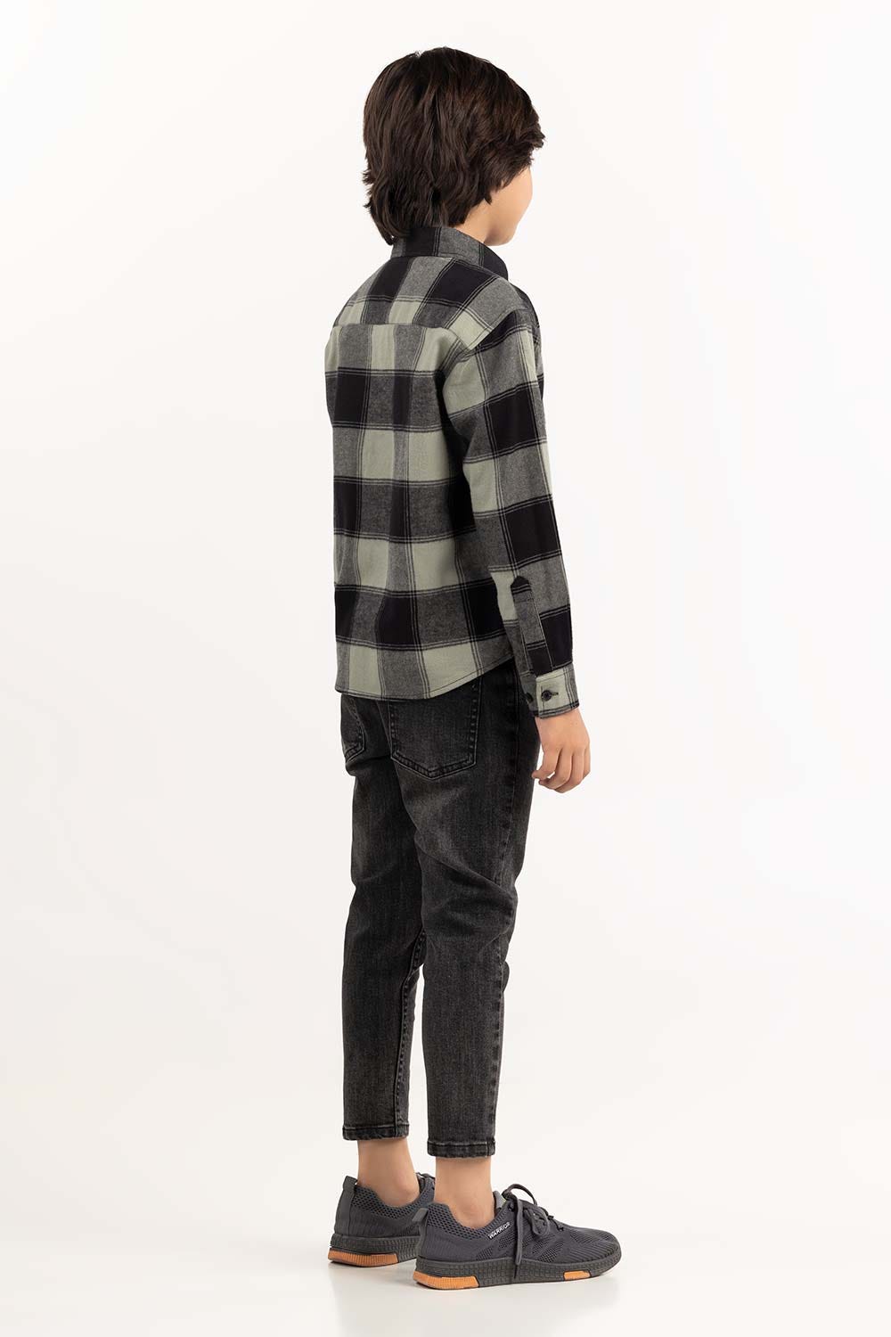 Toddler Boy Green And Black Casual Shirt 224-317-006