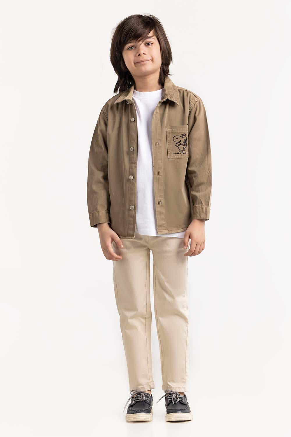 Toddler Boy Khaki Casual Shirt 224-517-002