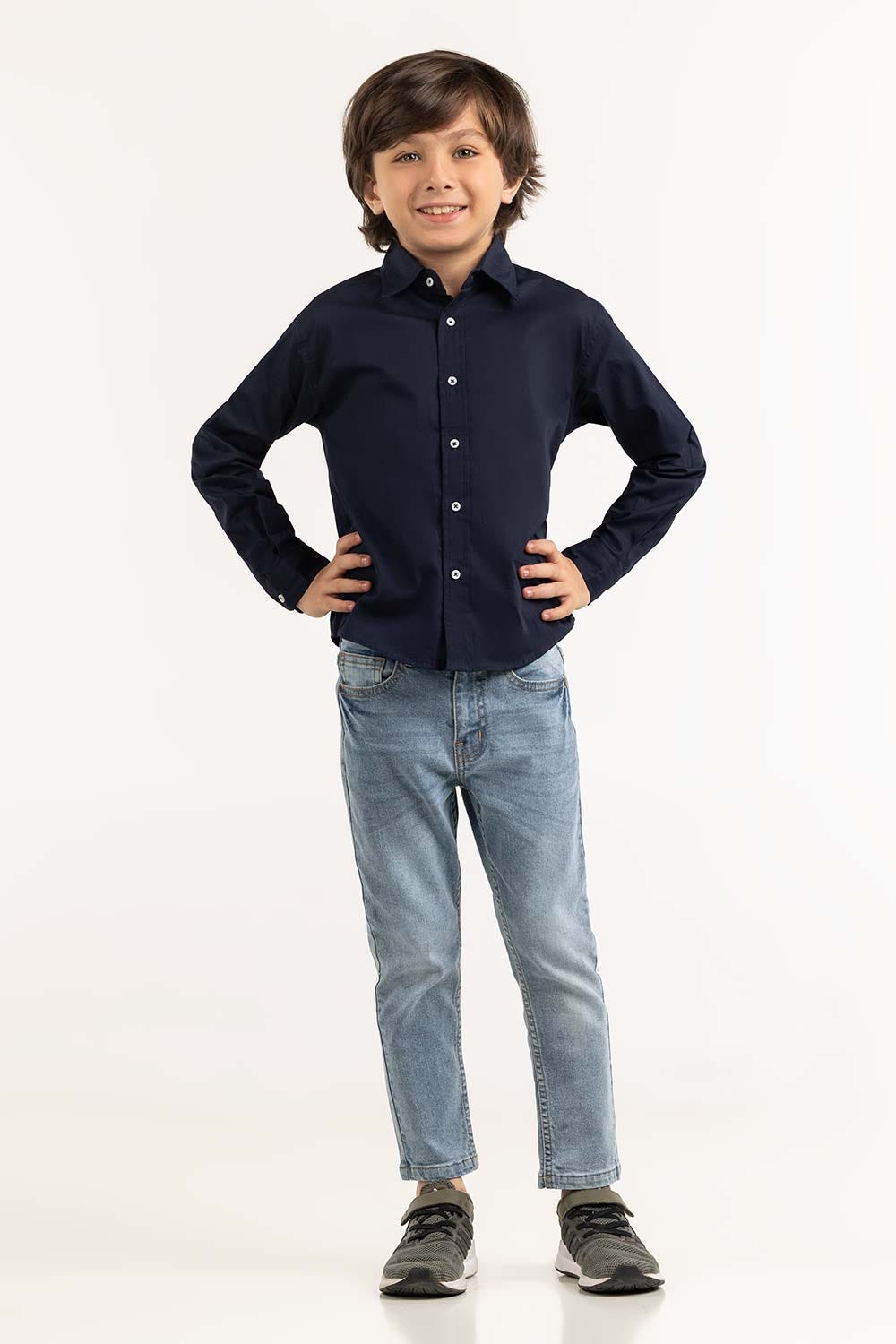 Toddler Boy Navy Casual Shirt 231-517-015
