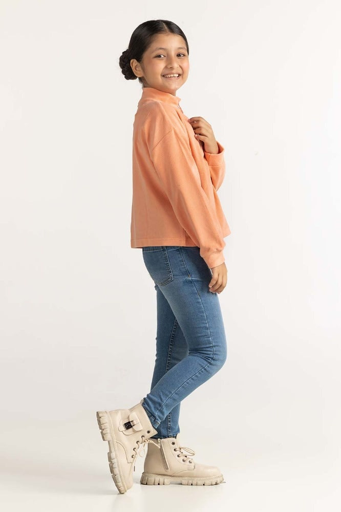 Toddler Girl Basic Knitted Sweatshirt 224-412-006