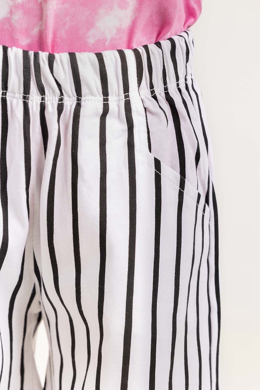 Toddler Girl Black And White Short 231-619-008